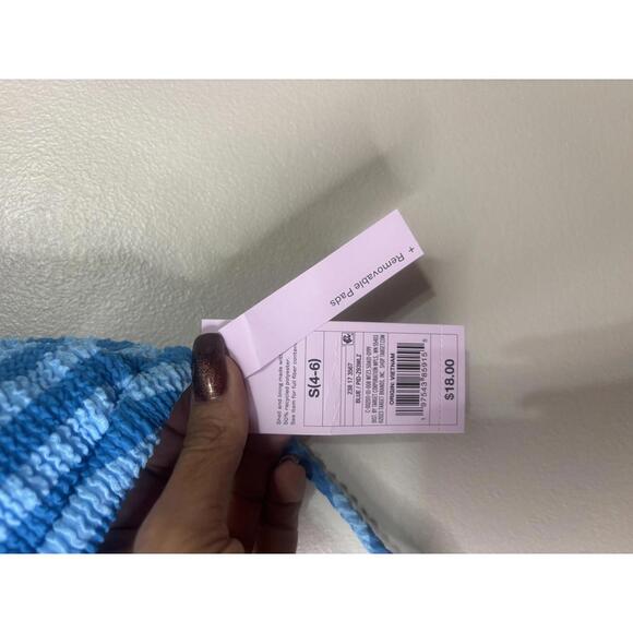 Wild Fable Striped Bikini Top - Blue/Light Blue Small - Picture 4 of 5